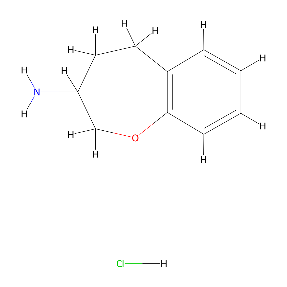 2,3,4,5-Tetrahydro-1-benzoxepin-3-amine hydrochloride molecular structure, CAS 38824-24-7