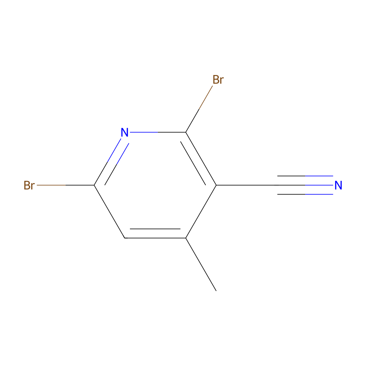 2,6-Dibromo-4-methylnicotinonitrile molecular structure, CAS 38824-75-8