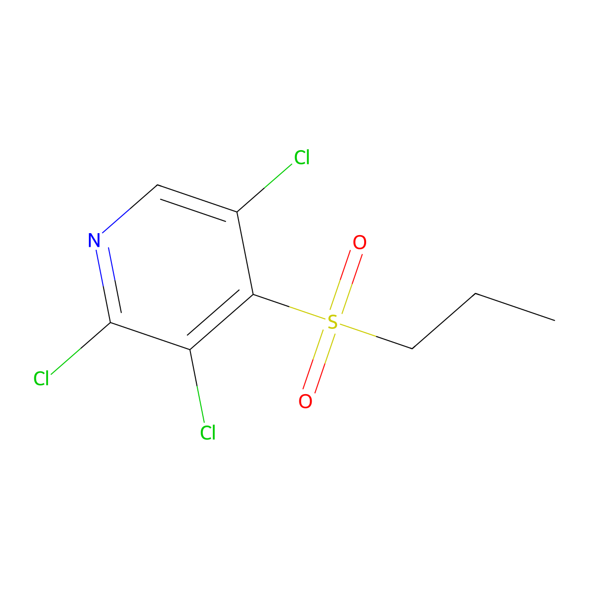 2,3,5-Trichloro-4-(propylsulfonyl)pyridine molecular structure, CAS 38827-35-9