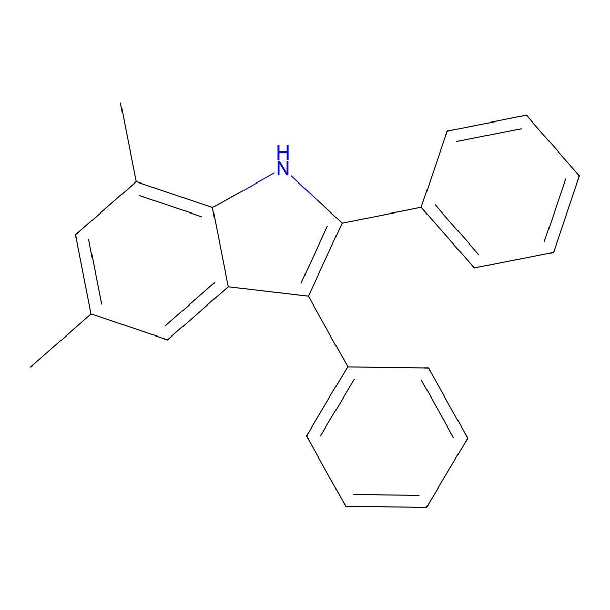 5,7-dimethyl-2,3-diphenyl-1H-indole molecular structure, CAS 38829-68-4