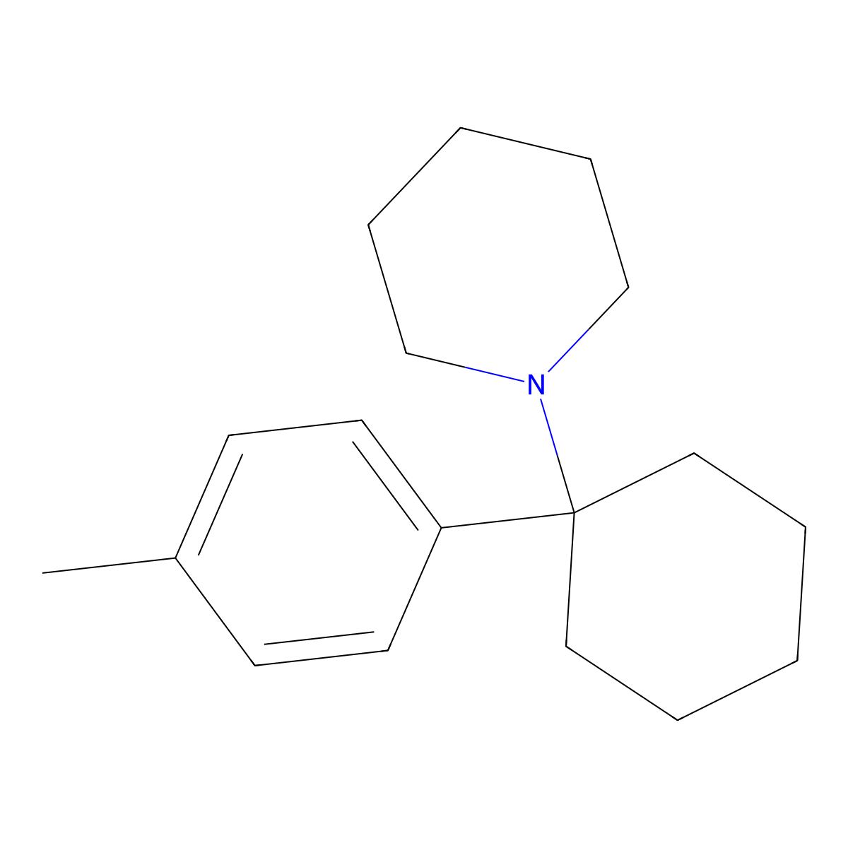 1-[1-(4-Methylphenyl)cyclohexyl]piperidine molecular structure, CAS 3883-17-8