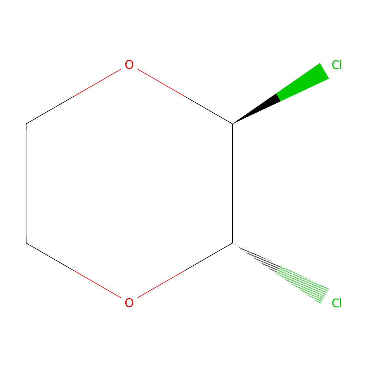 2,3-Dichloro-p-dioxane, trans- molecular structure, CAS 3883-43-0