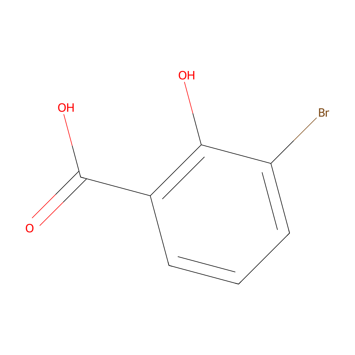 3-Bromo-2-hydroxybenzoic acid molecular structure, CAS 3883-95-2