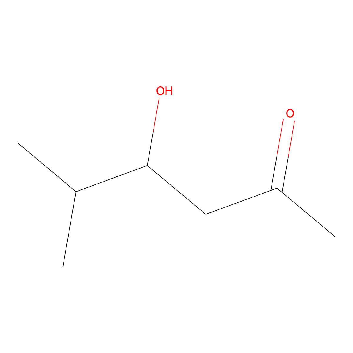 4-Hydroxy-5-methyl-2-hexanone molecular structure, CAS 38836-21-4