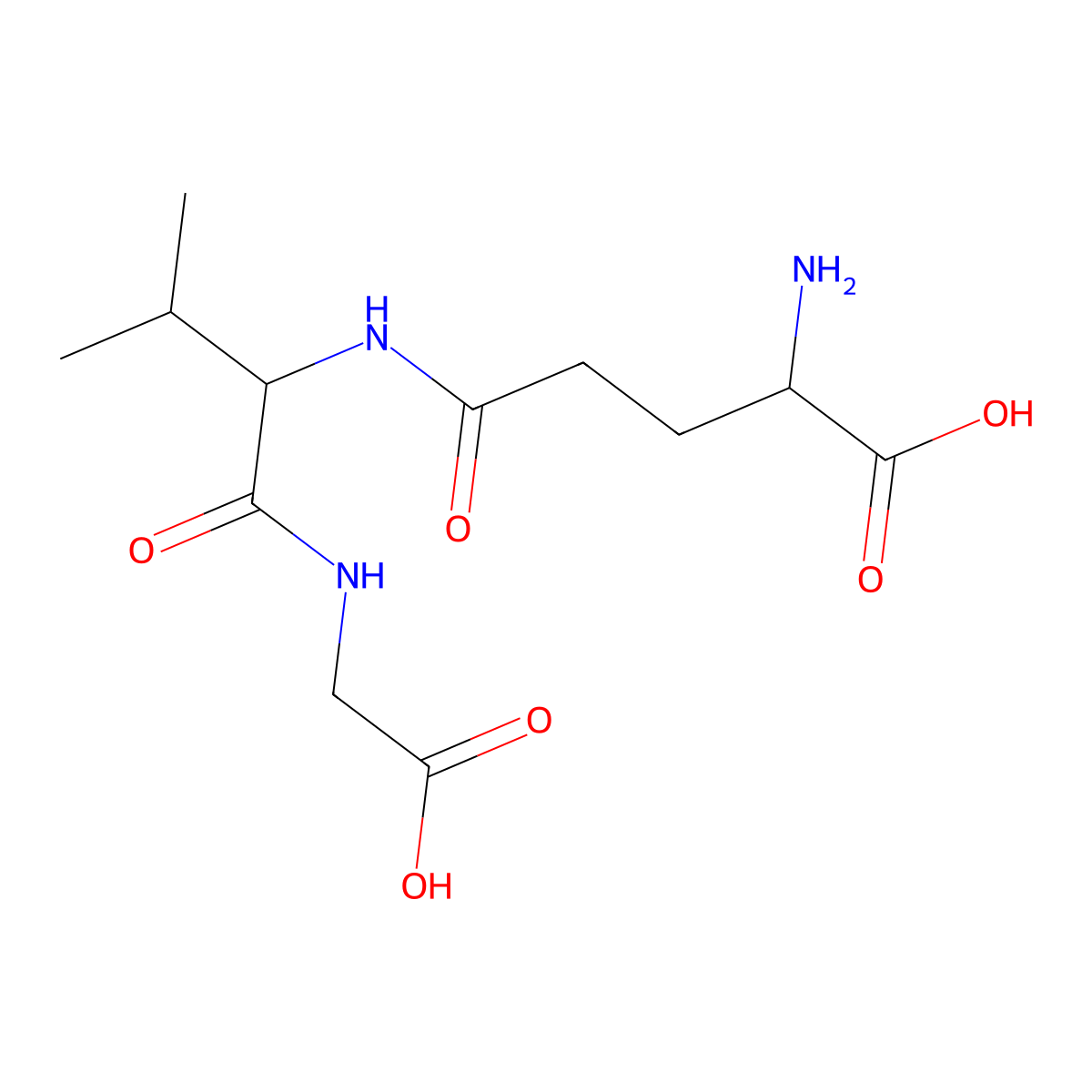 Gamma-glutamyl-valyl-glycine molecular structure, CAS 38837-70-6