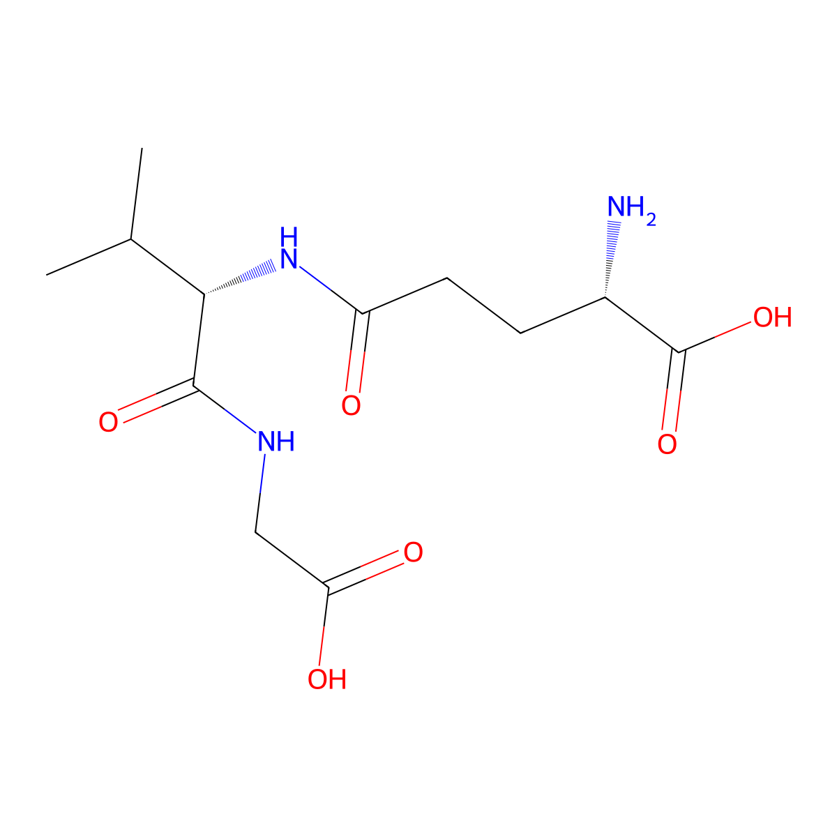 Gamma-glutamyl-valyl-glycine molecular structure, CAS 38837-70-6
