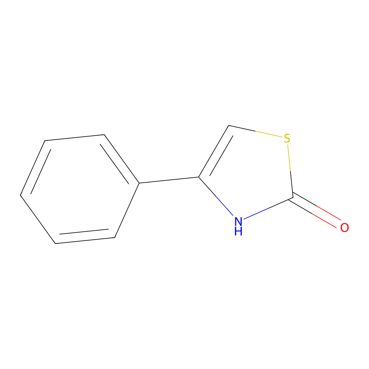 2-Hydroxy-4-phenylthiazole molecular structure, CAS 3884-31-9