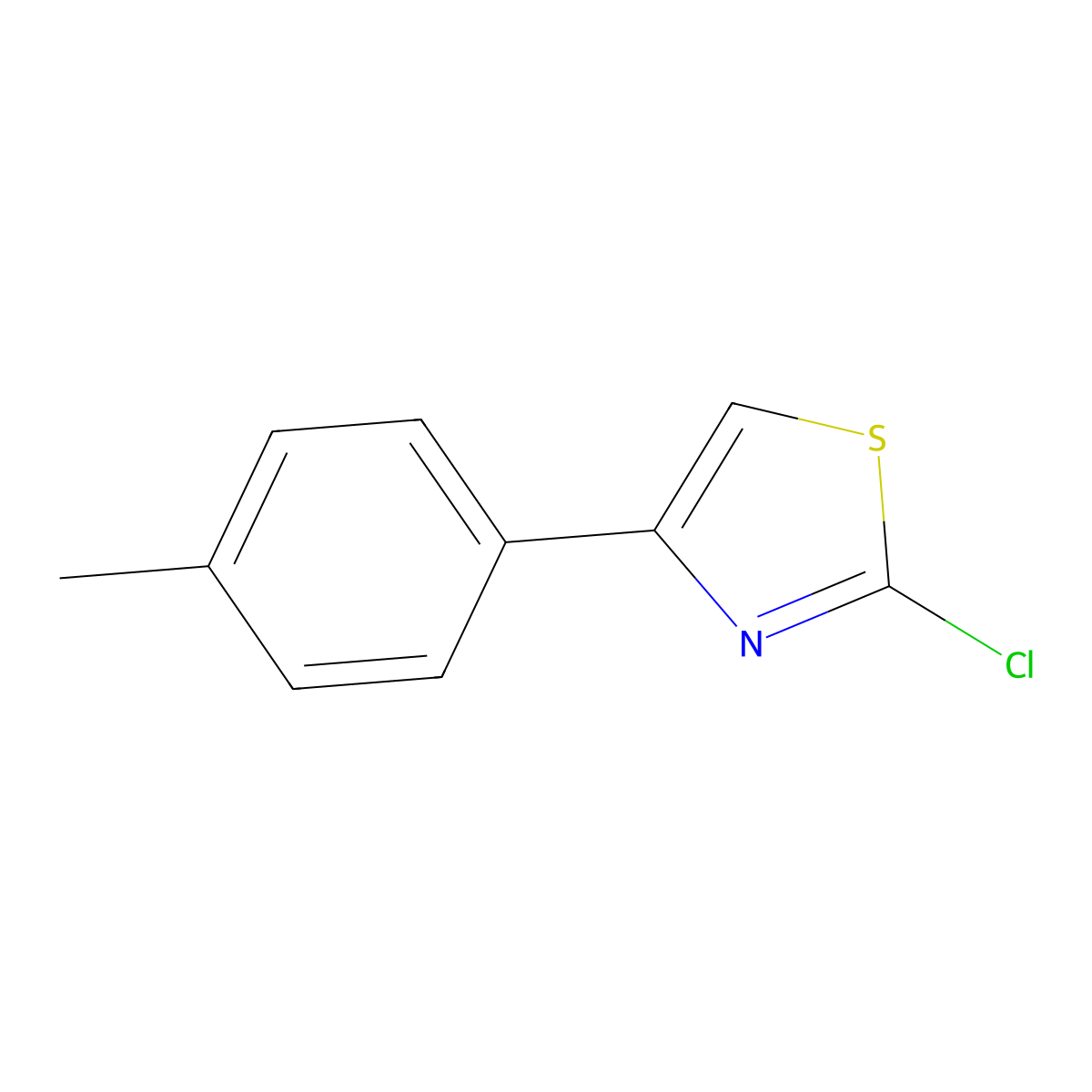2-Chloro-4-(4-methylphenyl)thiazole molecular structure, CAS 3884-32-0