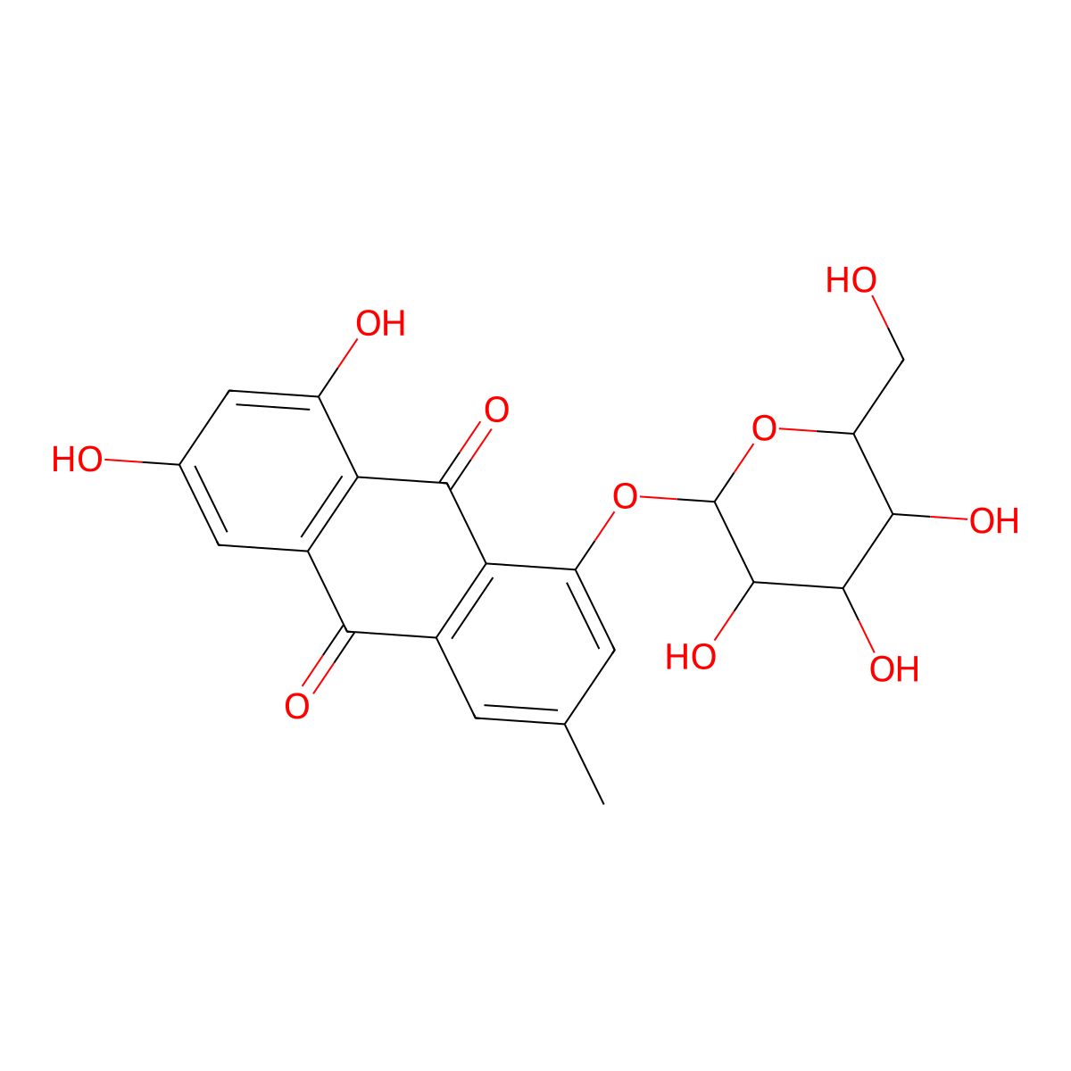 Emodin 1-O-beta-D-glucoside molecular structure, CAS 38840-23-2