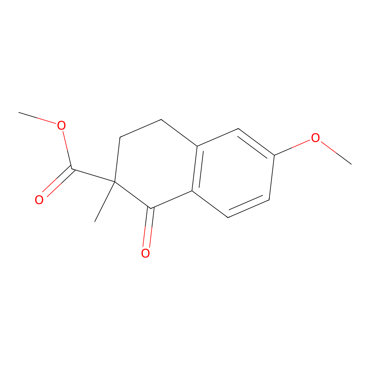 Methyl 6-methoxy-2-methyl-1-oxo-1,2,3,4-tetrahydronaphthalene-2-carboxylate molecular structure, CAS 38840-94-7