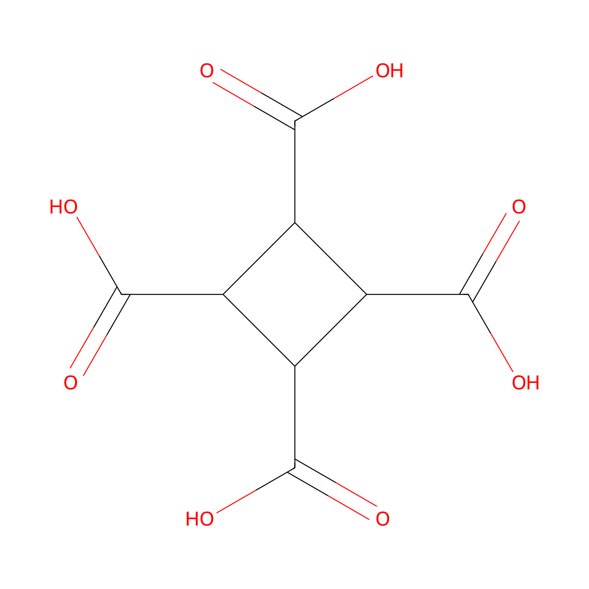1,2,3,4-Cyclobutanetetracarboxylic Acid molecular structure, CAS 38841-00-8