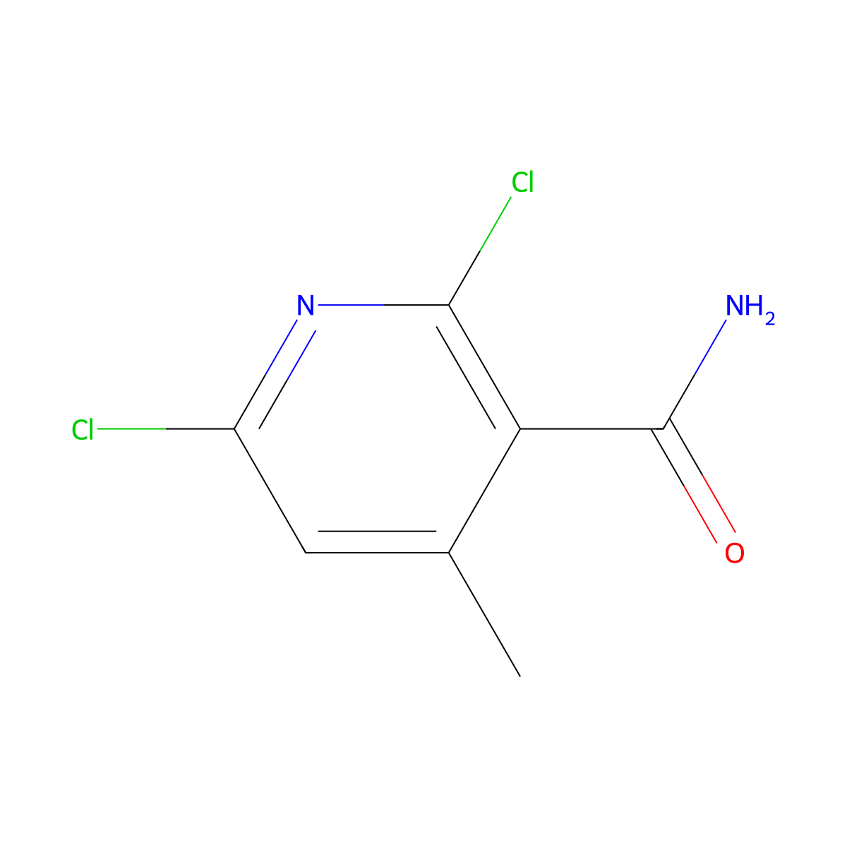2,6-Dichloro-4-methylnicotinamide molecular structure, CAS 38841-54-2