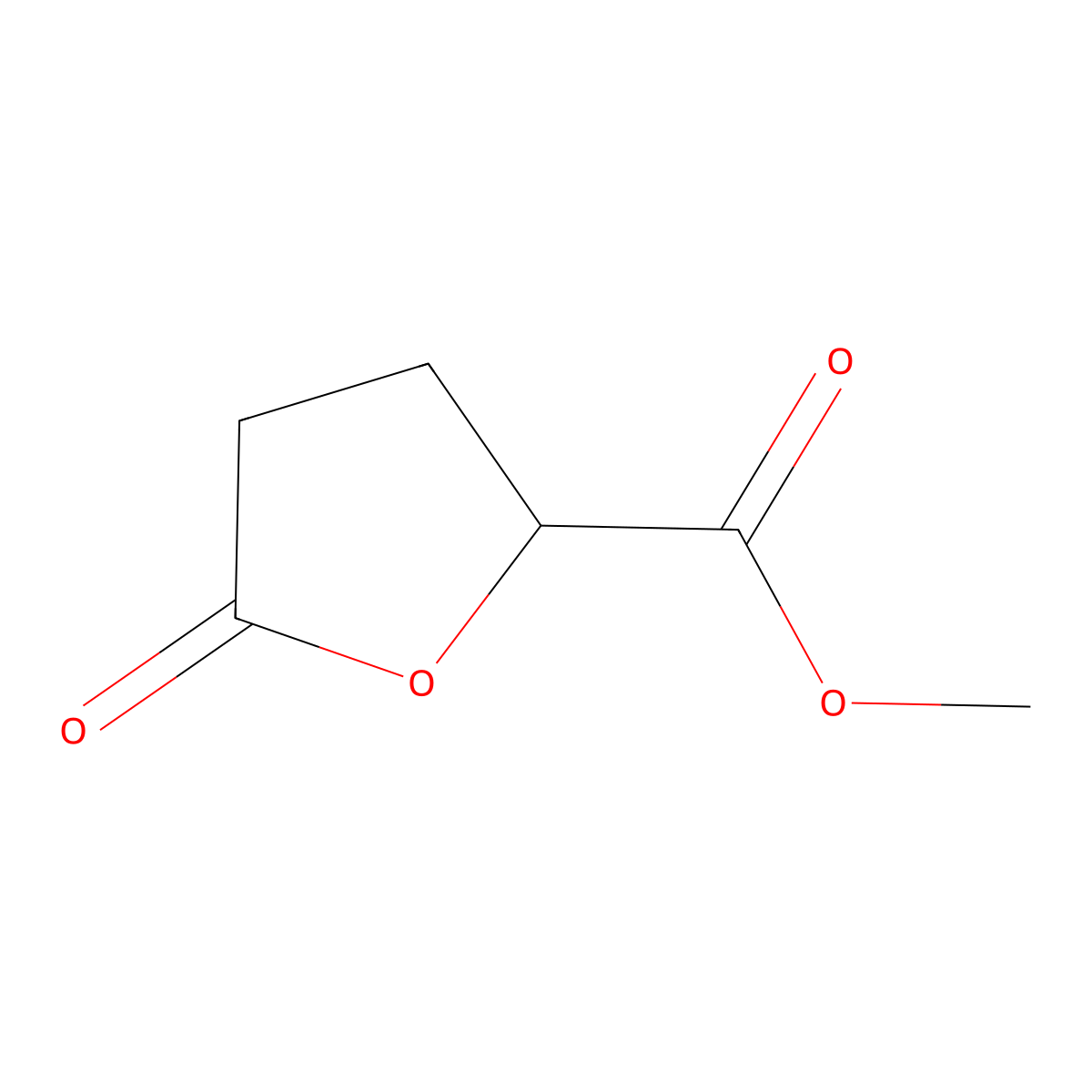 Methyl 5-oxotetrahydrofuran-2-carboxylate molecular structure, CAS 3885-29-8