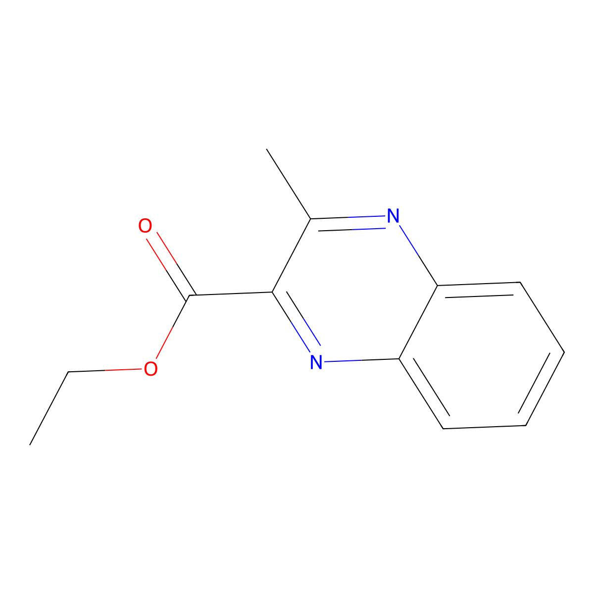 Ethyl 3-methylquinoxaline-2-carboxylate molecular structure, CAS 3885-38-9