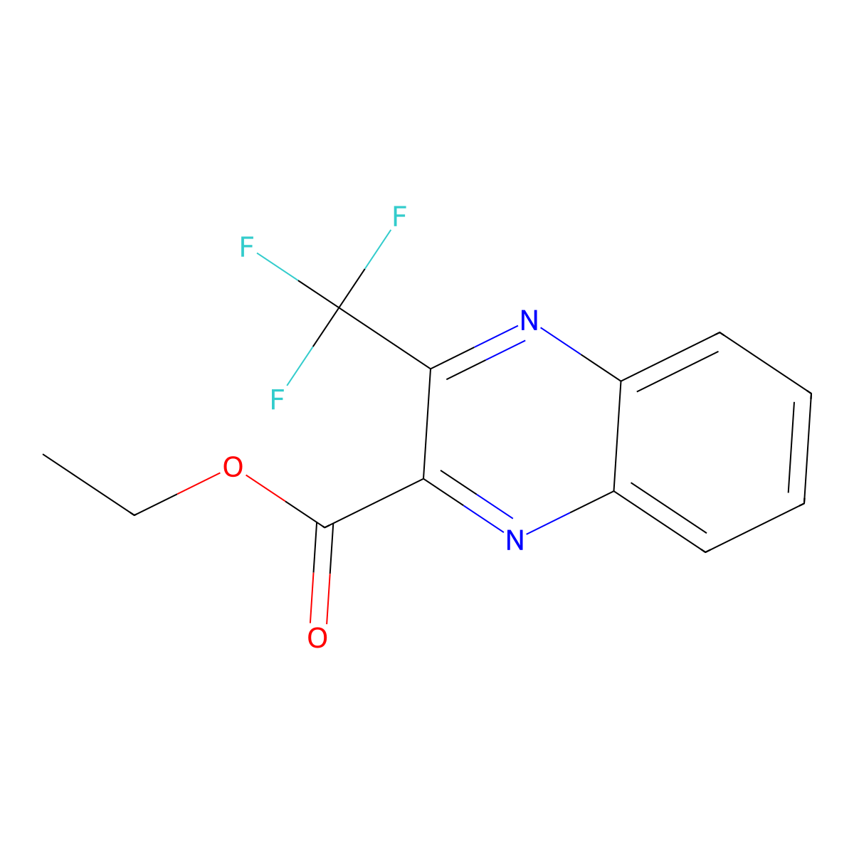Ethyl 3-(trifluoromethyl)quinoxaline-2-carboxylate molecular structure, CAS 3885-40-3