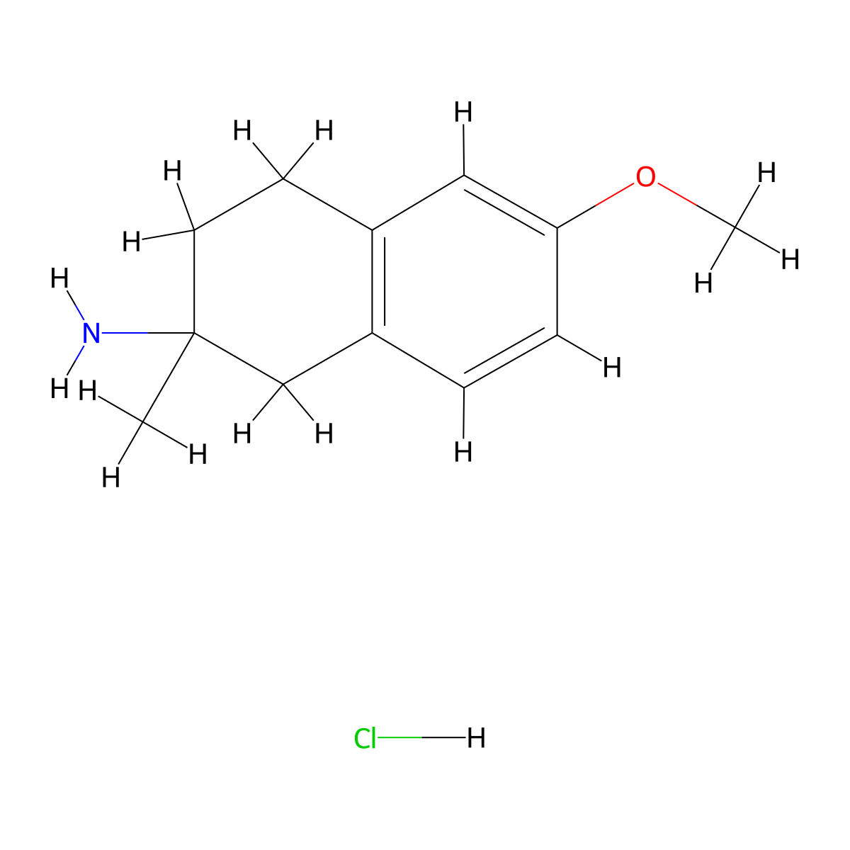6-Methoxy-2-methyl-1,2,3,4-tetrahydronaphthalen-2-amine hydrochloride molecular structure, CAS 38850-83-8