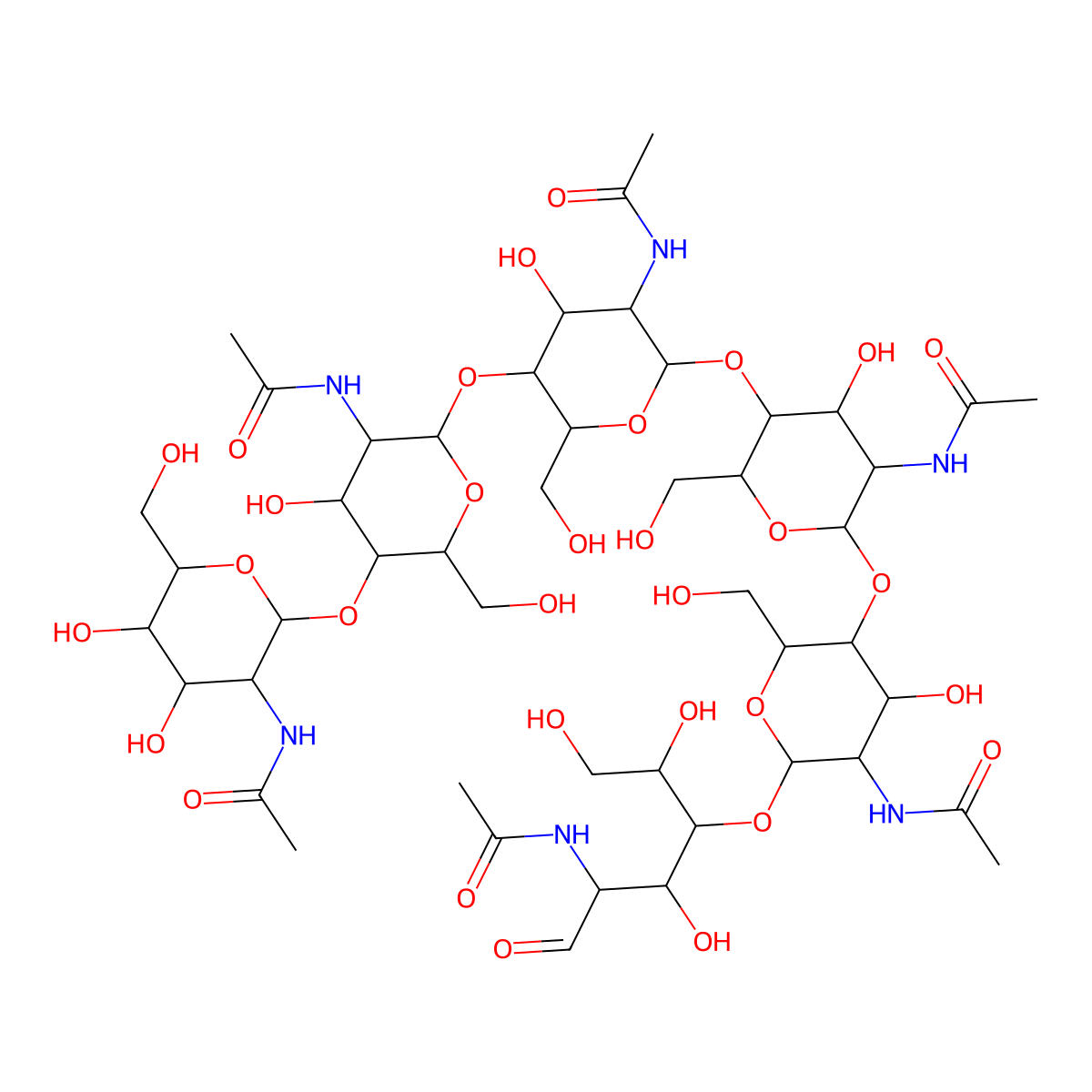 N-Acetylchitohexaose molecular structure, CAS 38854-46-5