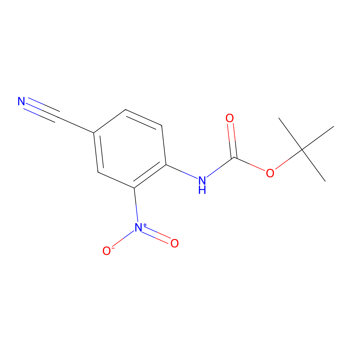 tert-Butyl (4-cyano-2-nitrophenyl)carbamate molecular structure, CAS 388571-31-1