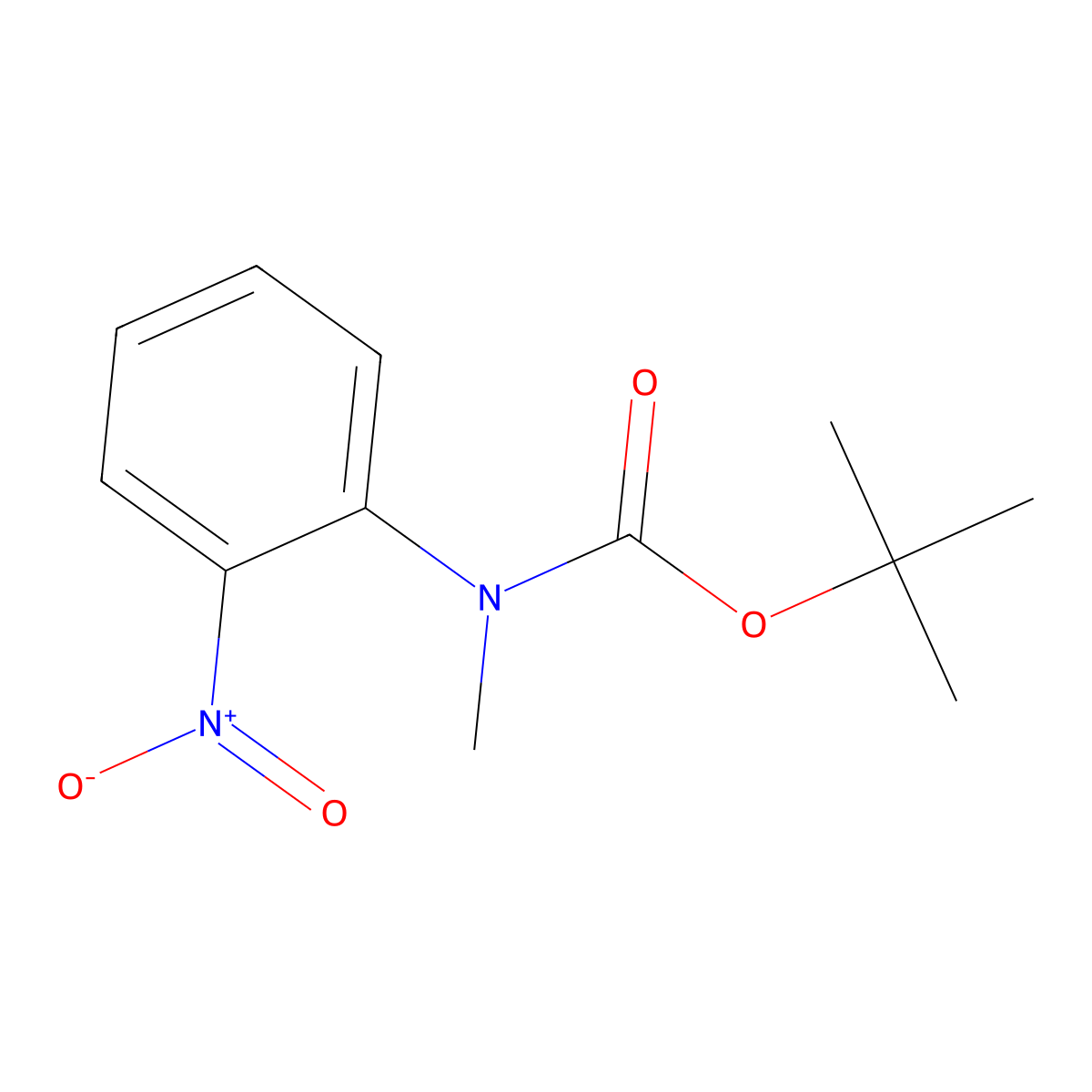 tert-butyl N-methyl-N-(2-nitrophenyl)carbamate molecular structure, CAS 388571-33-3