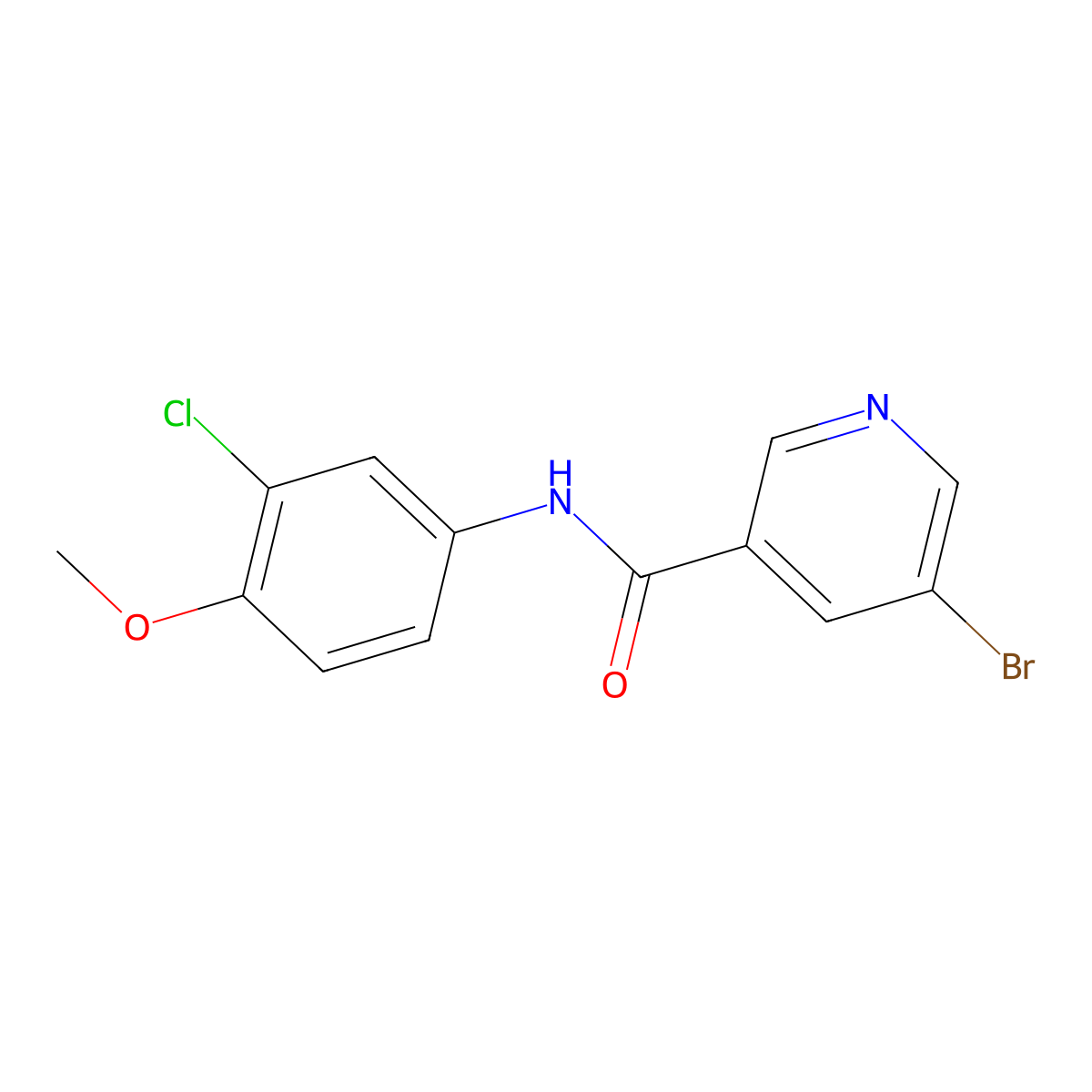 5-bromo-N-(3-chloro-4-methoxyphenyl)pyridine-3-carboxamide molecular structure, CAS 388571-68-4