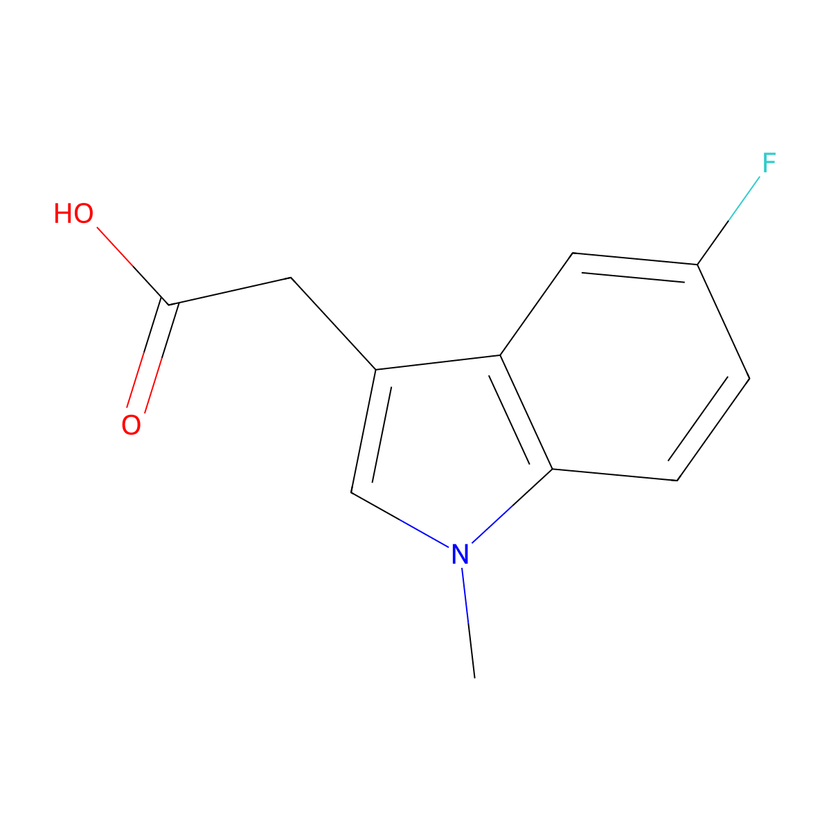 5-Fluoro-1-methylindole-3-acetic acid molecular structure, CAS 388574-15-0