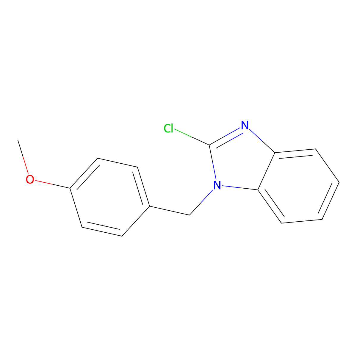 2-Chloro-1-(4-methoxybenzyl)-1H-benzo[D]imidazole molecular structure, CAS 388574-61-6