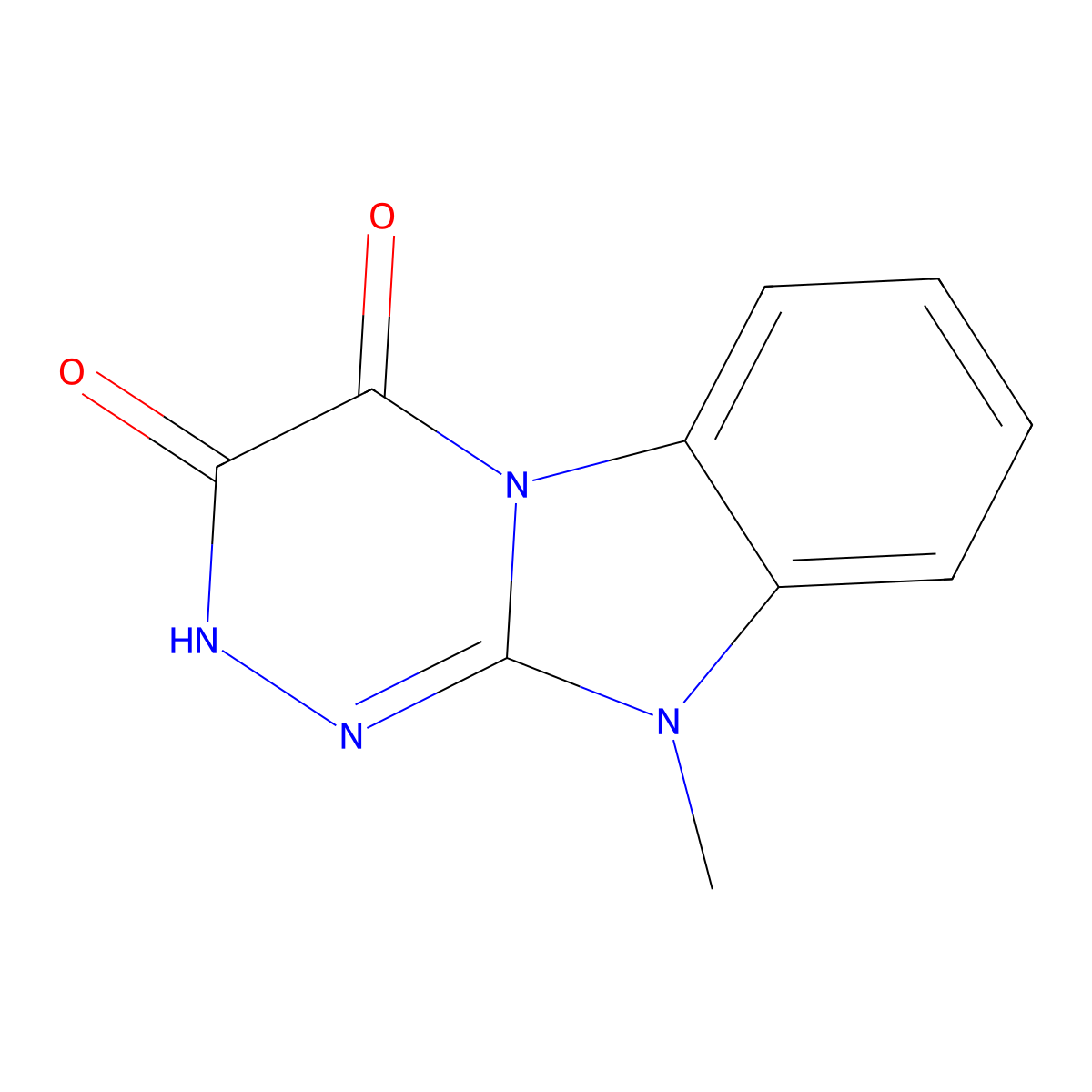 10-methyl-2H-[1,2,4]triazino[4,3-a]benzimidazole-3,4-dione molecular structure, CAS 388574-90-1