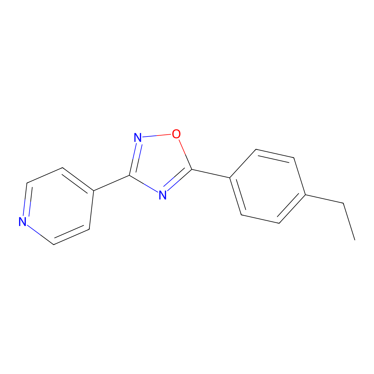 4-[5-(4-Ethylphenyl)-1,2,4-oxadiazol-3-yl]pyridine molecular structure, CAS 388575-44-8