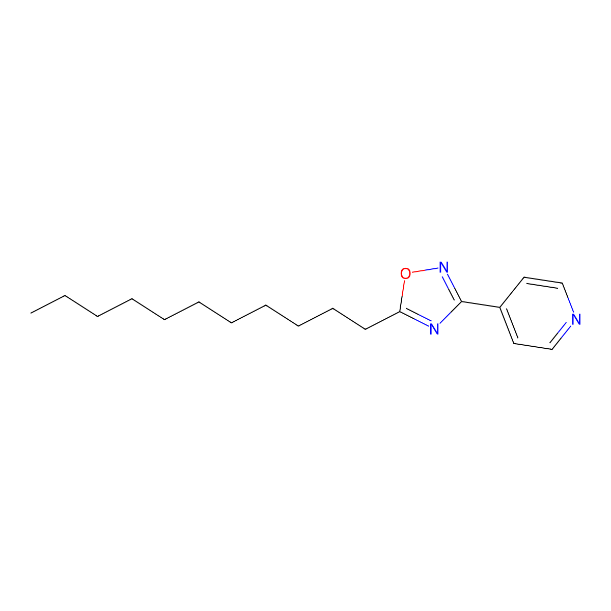 Pyridine, 4-(5-undecyl-1,2,4-oxadiazol-3-yl)- molecular structure, CAS 388575-61-9