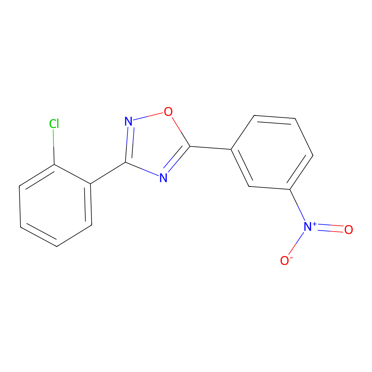 3-(2-Chlorophenyl)-5-(3-nitrophenyl)-1,2,4-oxadiazole molecular structure, CAS 388575-78-8