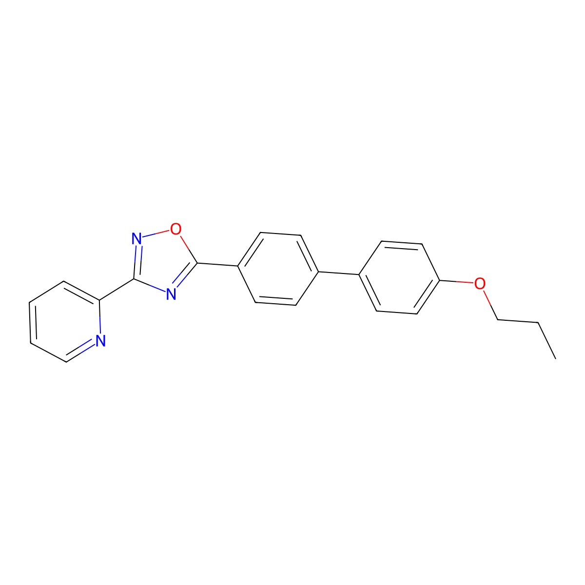 5-[4-(4-Propoxyphenyl)phenyl]-3-pyridin-2-yl-1,2,4-oxadiazole molecular structure, CAS 388575-92-6