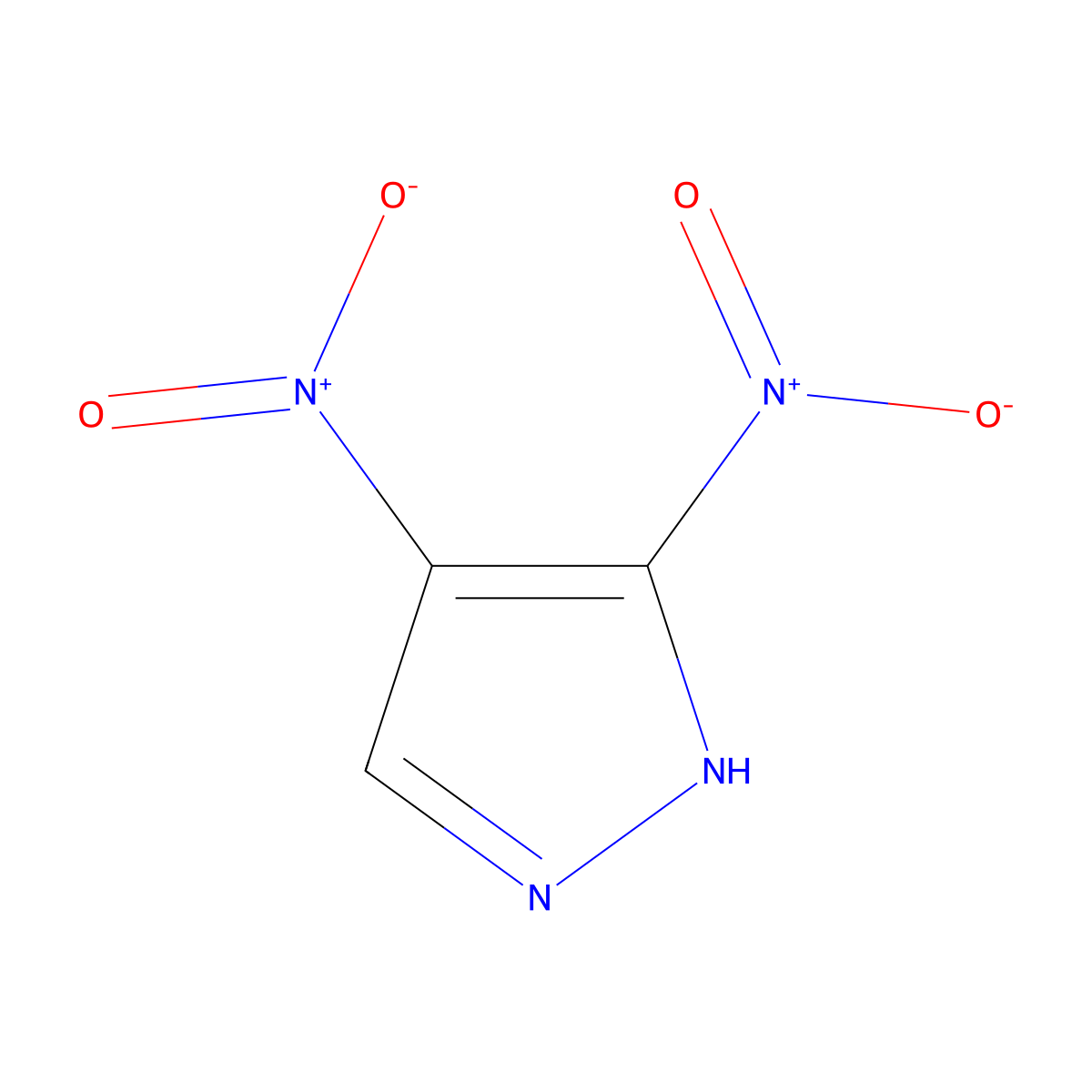 3,4-dinitro-1H-pyrazole molecular structure, CAS 38858-92-3