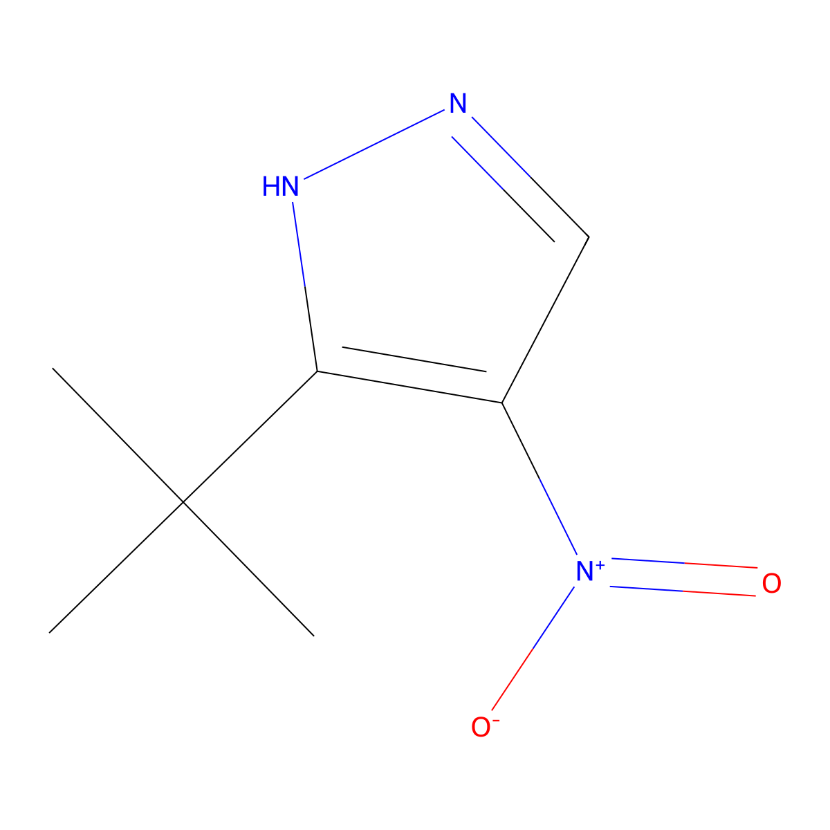 3-(tert-butyl)-4-nitro-1H-pyrazole molecular structure, CAS 38858-95-6