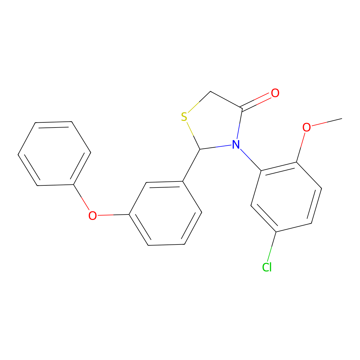3-(5-Chloro-2-methoxyphenyl)-2-(3-phenoxyphenyl)-1,3-thiazolidin-4-one molecular structure, CAS 388592-45-8