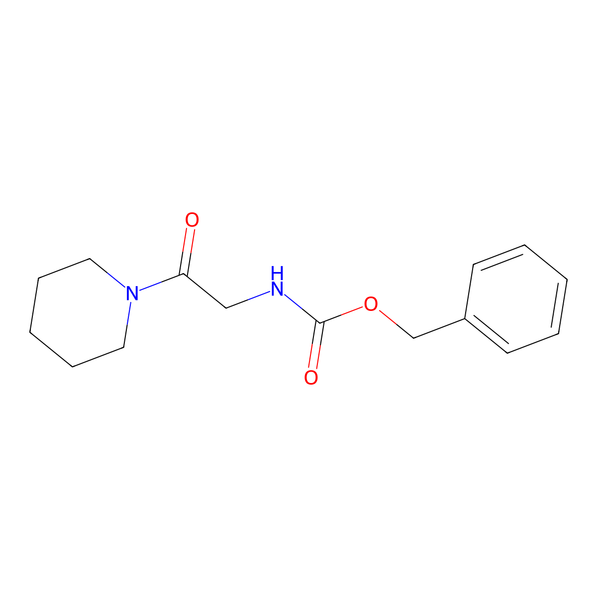Benzyl (2-oxo-2-(piperidin-1-yl)ethyl)carbamate molecular structure, CAS 3886-37-1