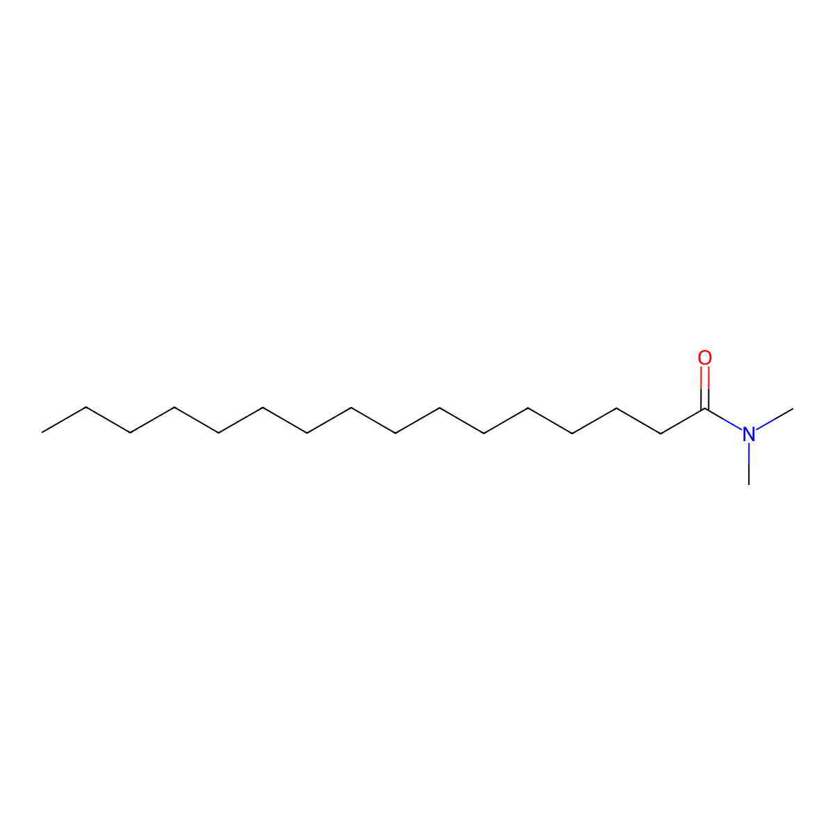 Hexadecanamide, N,N-dimethyl- molecular structure, CAS 3886-91-7