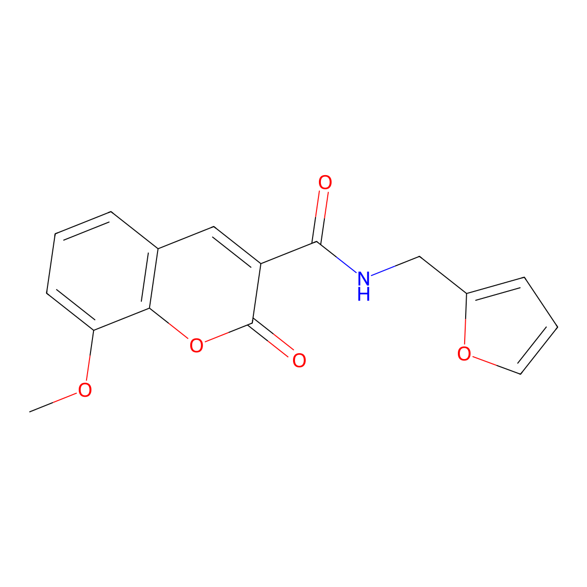 N-(2-furylmethyl)-8-methoxy-2-oxo-2H-chromene-3-carboxamide molecular structure, CAS 388609-29-8