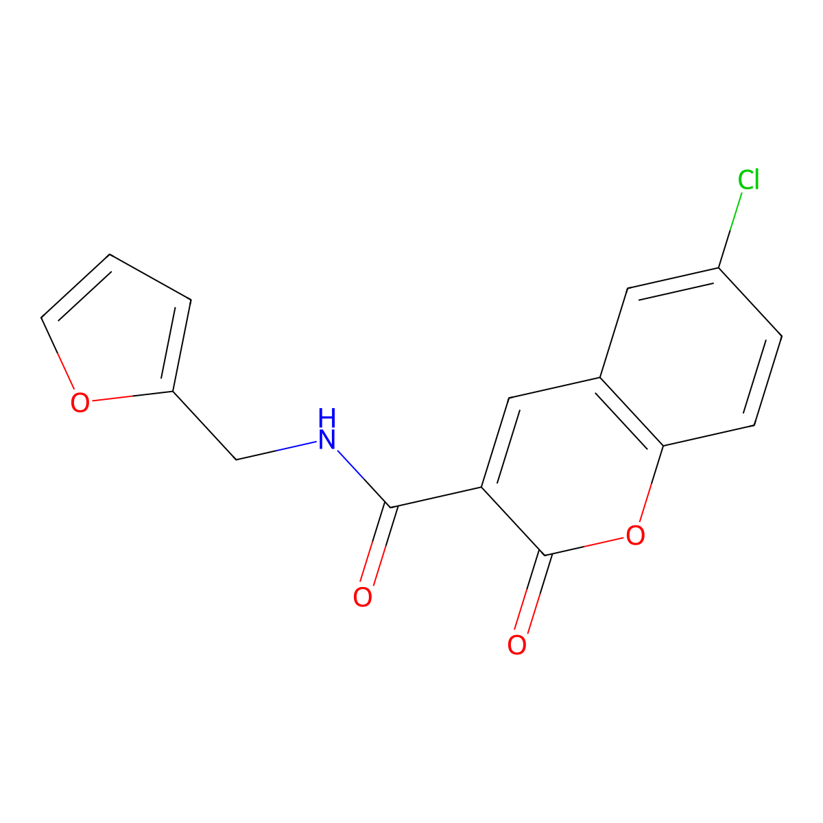6-chloro-N-(2-furylmethyl)-2-oxo-2H-chromene-3-carboxamide molecular structure, CAS 388609-31-2