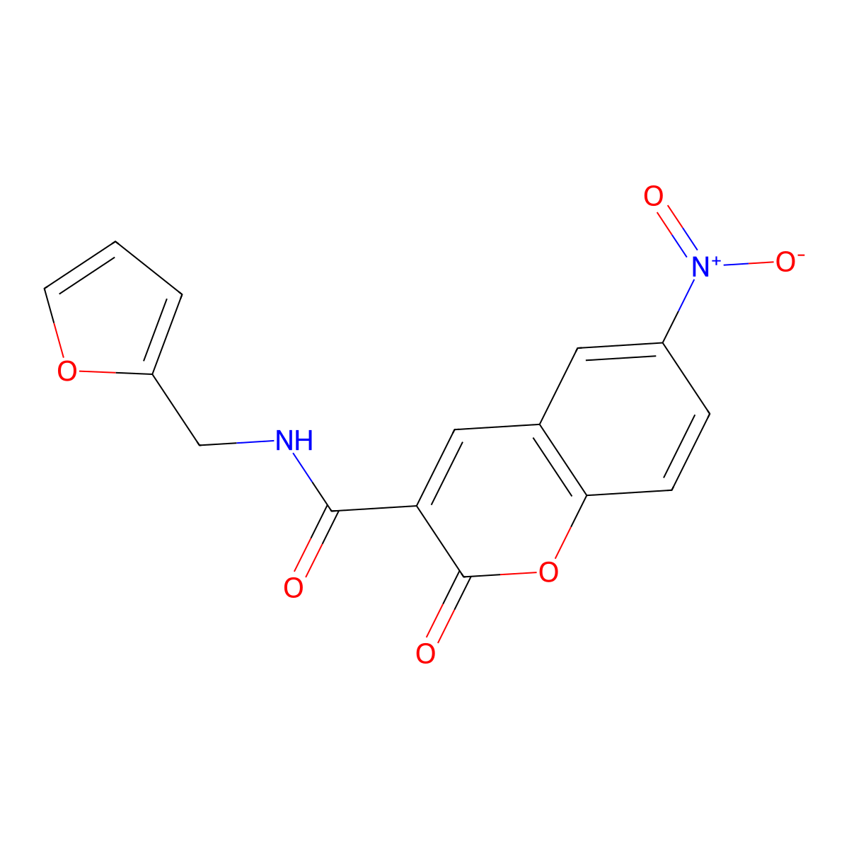 N-(furan-2-ylmethyl)-6-nitro-2-oxochromene-3-carboxamide molecular structure, CAS 388609-35-6