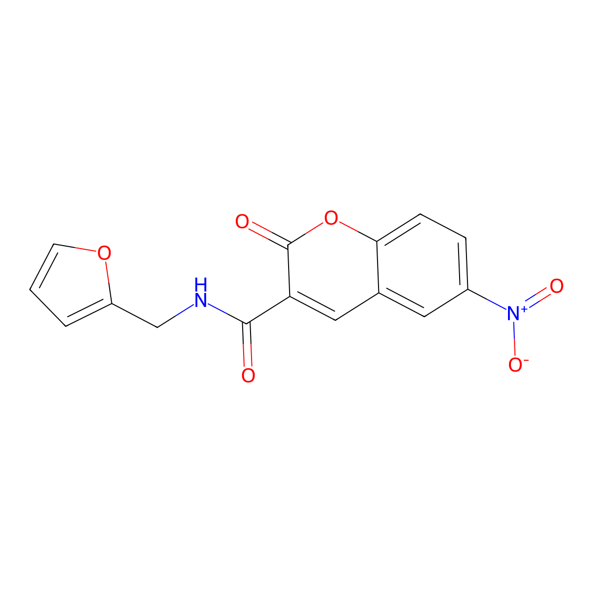 N-(furan-2-ylmethyl)-6-nitro-2-oxochromene-3-carboxamide molecular structure, CAS 388609-35-6