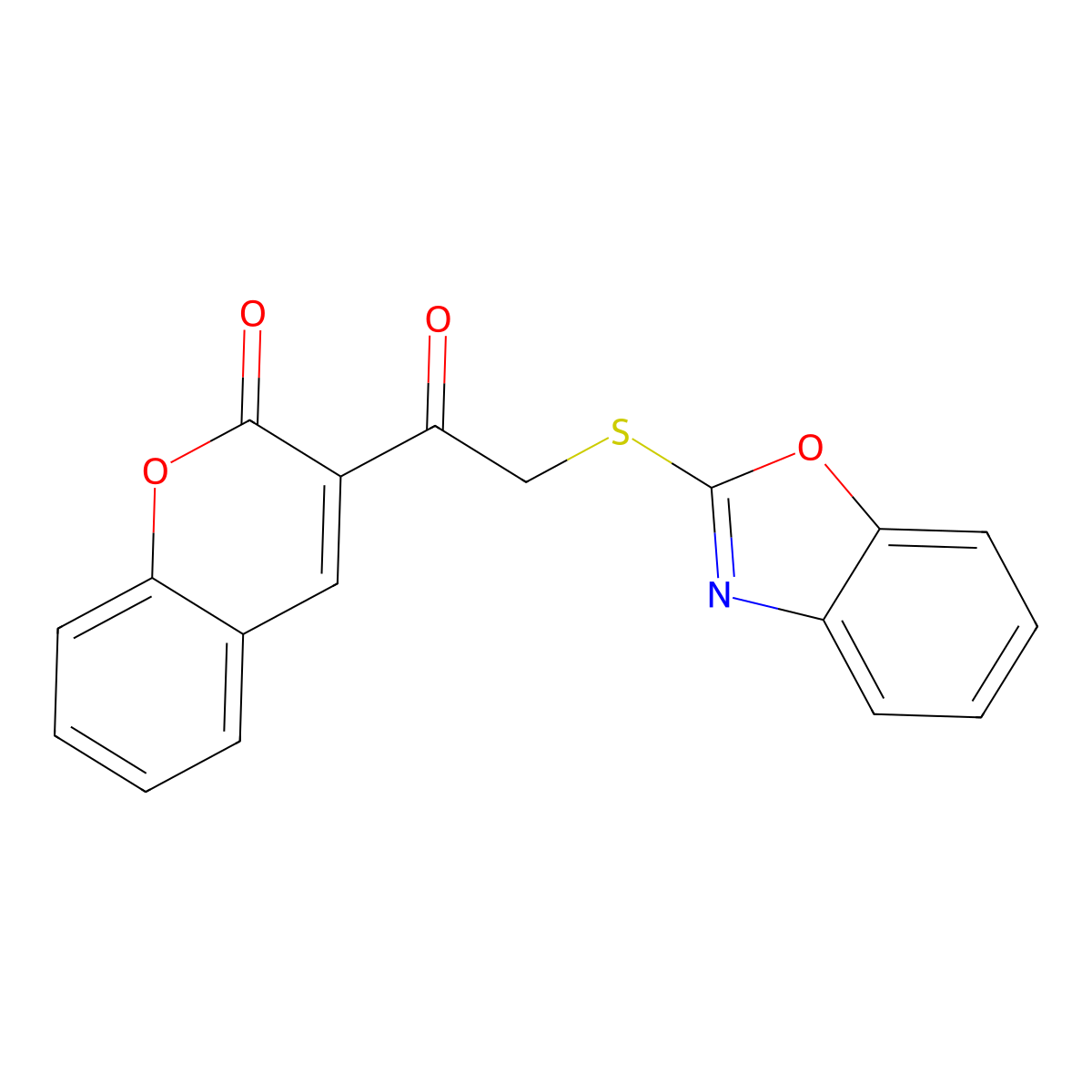 3-[2-(1,3-Benzoxazol-2-ylsulfanyl)acetyl]chromen-2-one molecular structure, CAS 388609-56-1