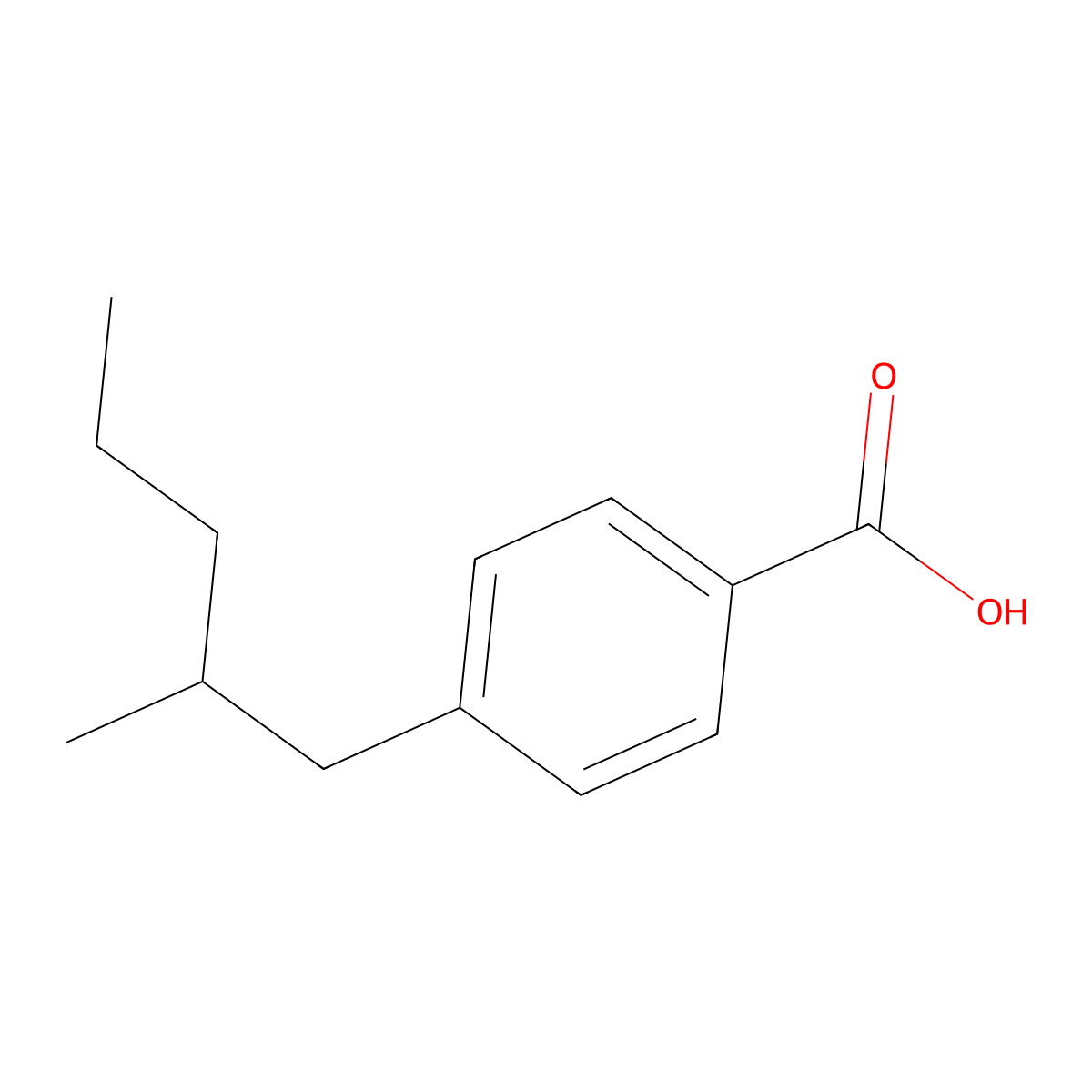 4-(2-Methylpentyl)benzoic acid molecular structure, CAS 38861-90-4