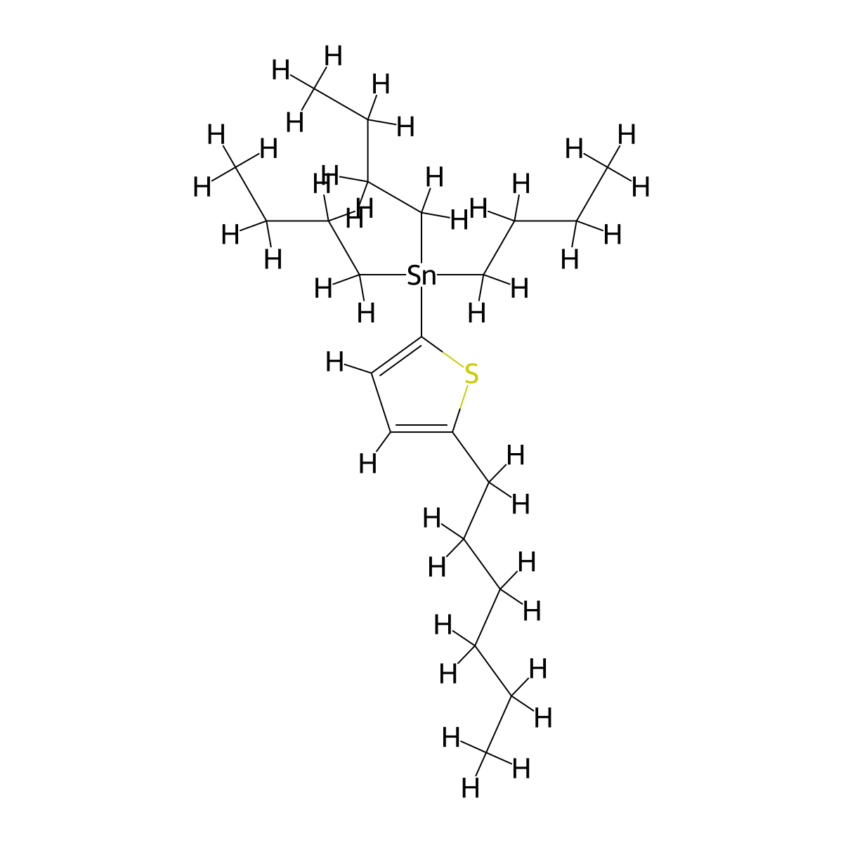 Tributyl(5-hexylthiophen-2-yl)stannane molecular structure, CAS 388616-37-3