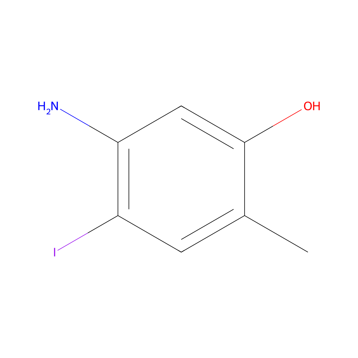 5-Amino-4-iodo-2-methylphenol molecular structure, CAS 388616-53-3