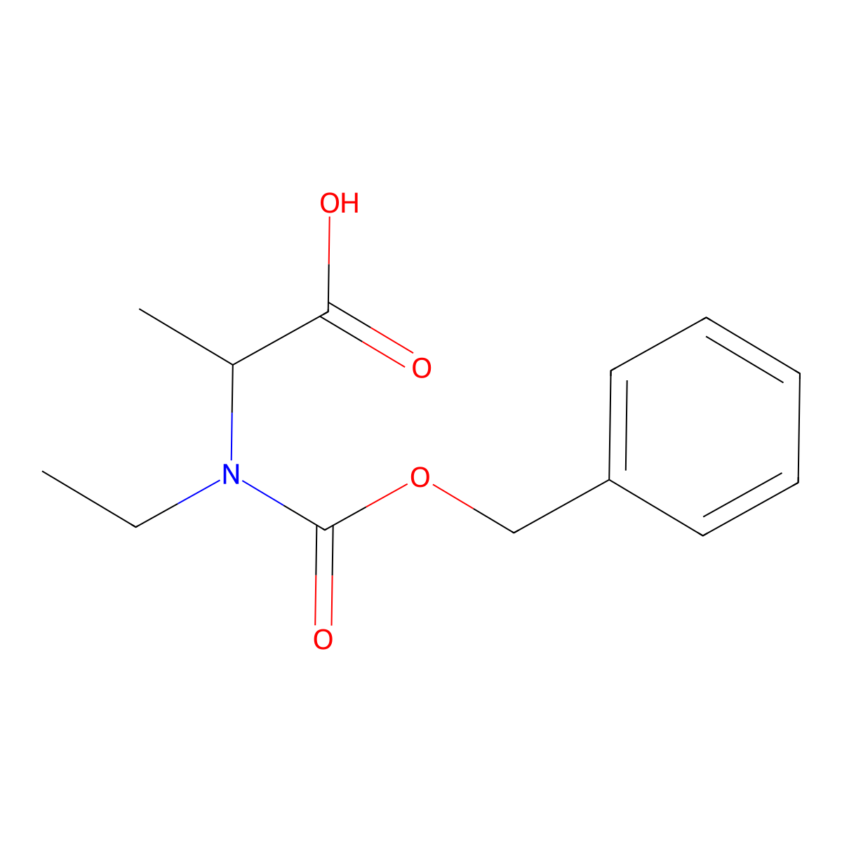 2-{[(Benzyloxy)carbonyl](ethyl)amino}propanoic acid molecular structure, CAS 388619-40-7