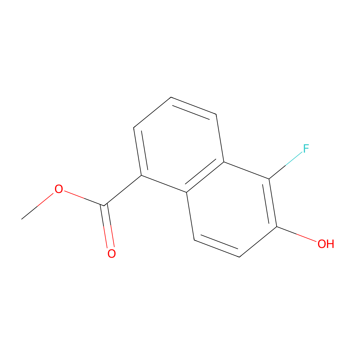 Methyl 5-fluoro-6-hydroxynaphthalene-1-carboxylate molecular structure, CAS 388622-47-7