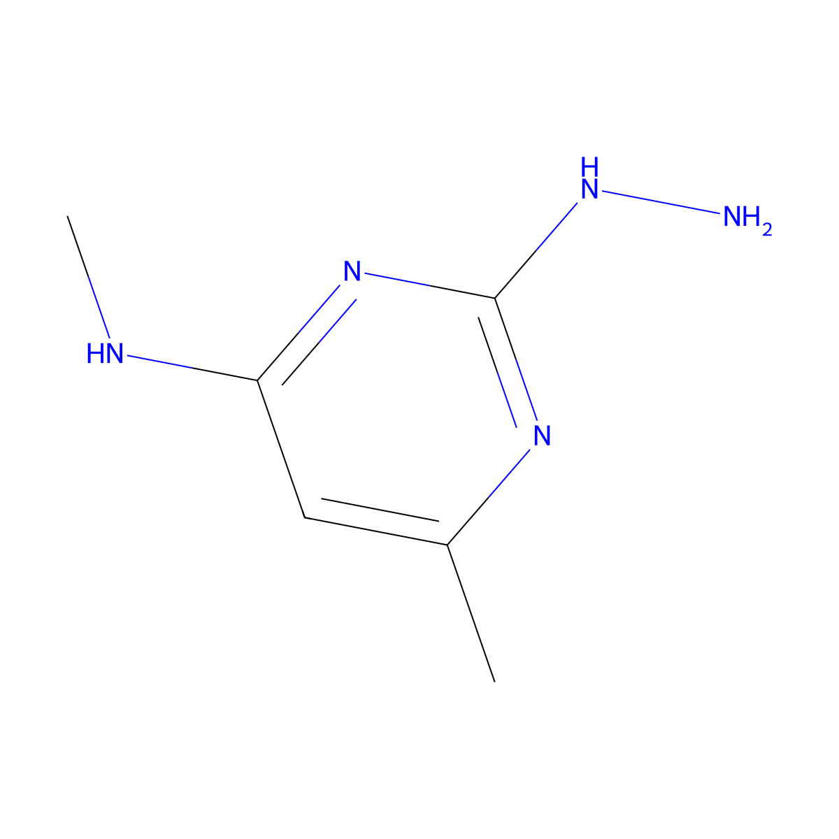2-hydrazinyl-N,6-dimethylpyrimidin-4-amine molecular structure, CAS 388622-91-1