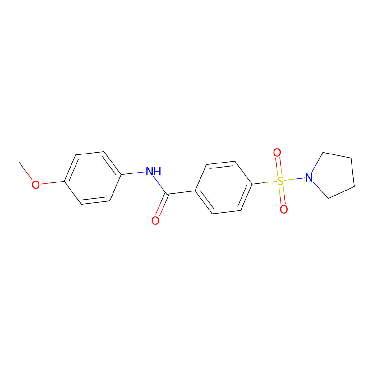 N-(4-methoxyphenyl)-4-(pyrrolidin-1-ylsulfonyl)benzamide molecular structure, CAS 388623-00-5