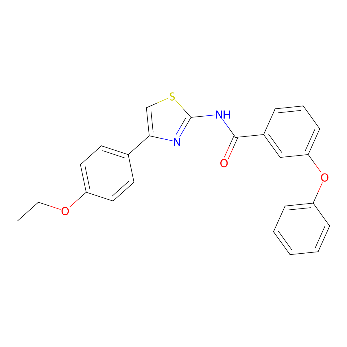 N-[4-(4-ethoxyphenyl)-1,3-thiazol-2-yl]-3-phenoxybenzamide molecular structure, CAS 388623-05-0