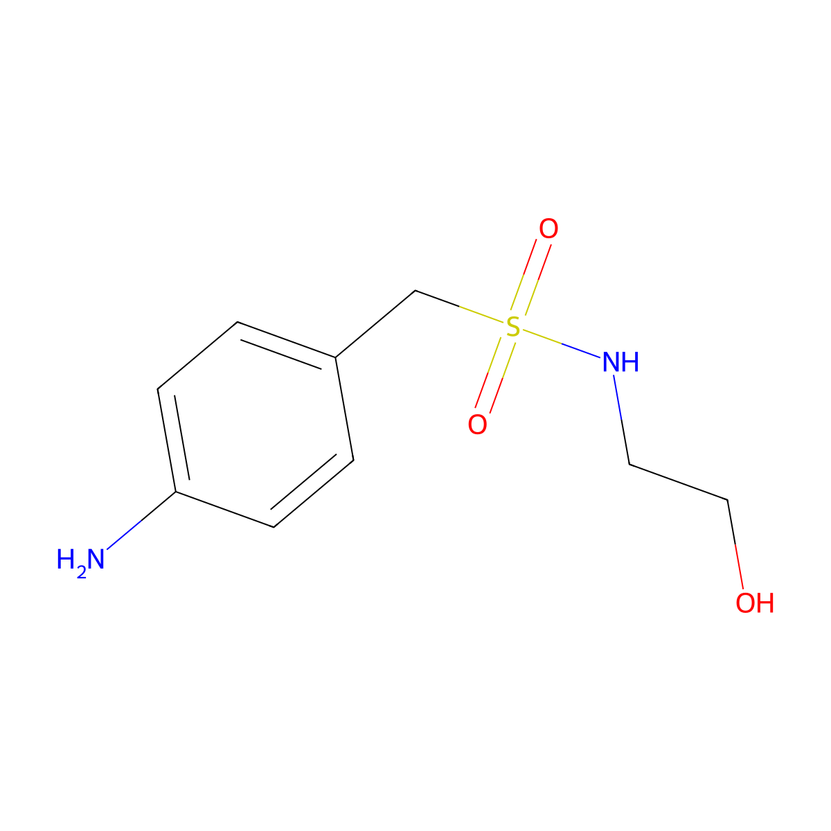 1-(4-aminophenyl)-N-(2-hydroxyethyl)methanesulfonamide molecular structure, CAS 388628-38-4